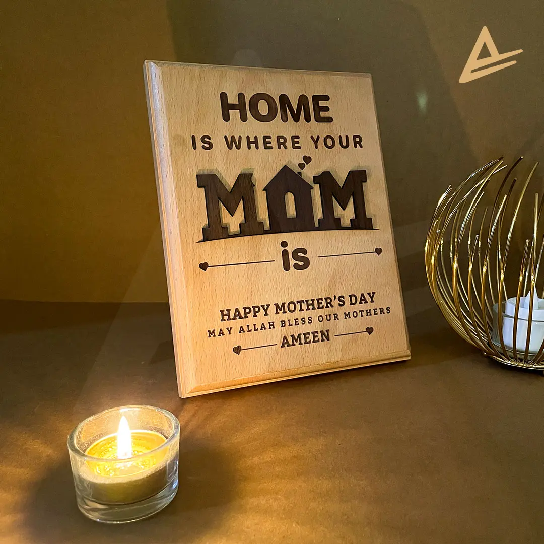 Home Is My Mom Wooden Frame